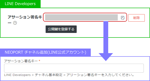 アクション署名キーのキャプチャ